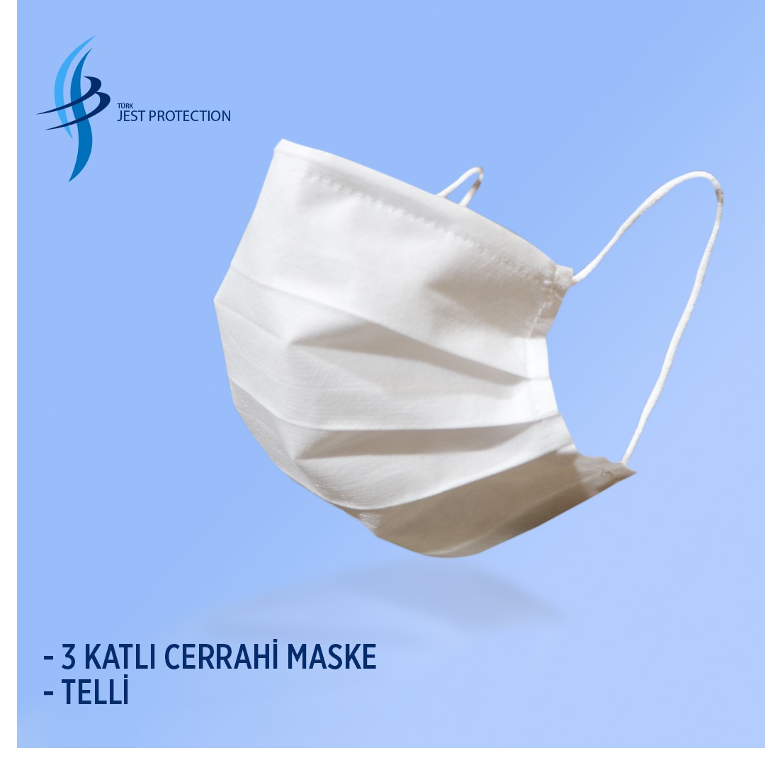 3 Katlı Telli Cerrahi Maske 250 Adet  ( KDV Dahil)